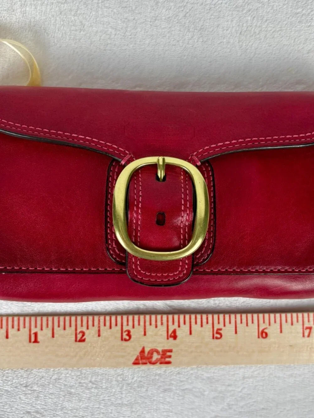 Coach Bleeker Large Flap Wristlet in Red Premium Glovetanned Leather